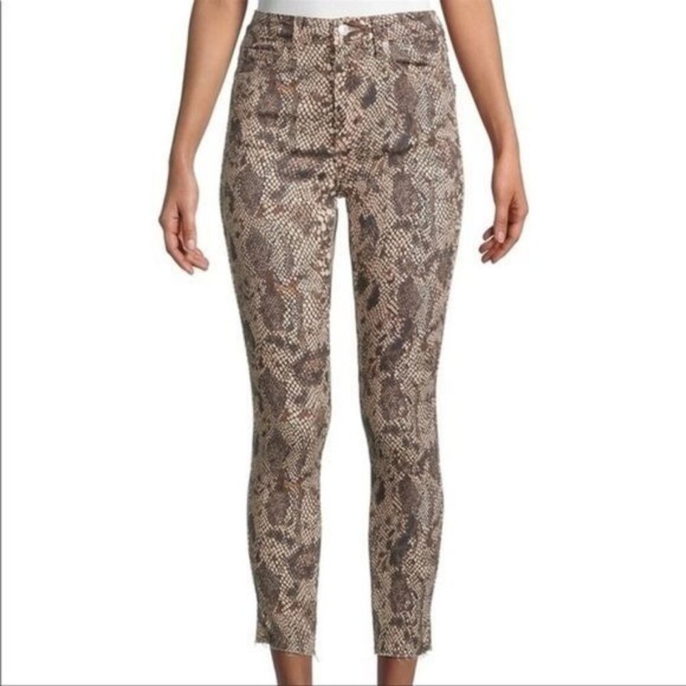 We the Free People Jeans Womens 29 Snakeskin Raw Hem Casual Stretch Comfort Edgy